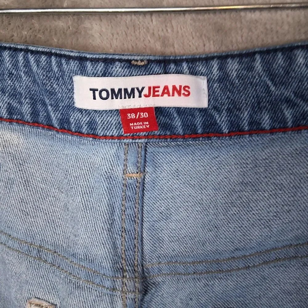 Tommy Jeans Bax Loose Tapered Mens 38x30 Inseam 25 Light‎ Blue Wash